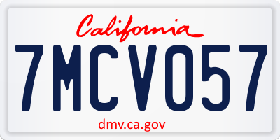 CA license plate 7MCV057