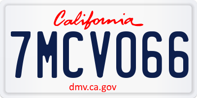 CA license plate 7MCV066