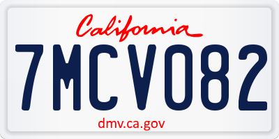 CA license plate 7MCV082