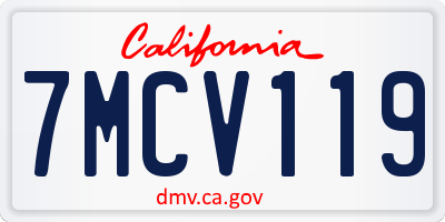 CA license plate 7MCV119
