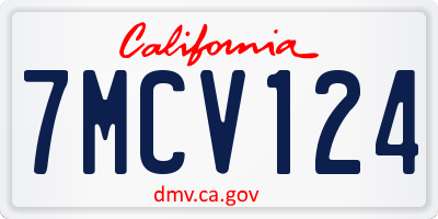 CA license plate 7MCV124