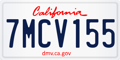 CA license plate 7MCV155