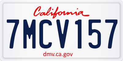 CA license plate 7MCV157