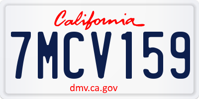 CA license plate 7MCV159