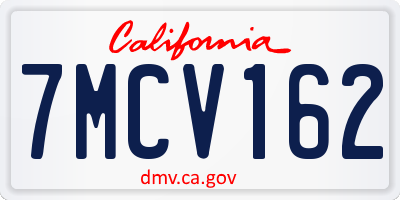 CA license plate 7MCV162