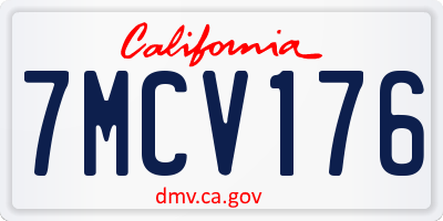CA license plate 7MCV176