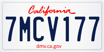 CA license plate 7MCV177