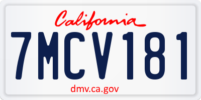 CA license plate 7MCV181