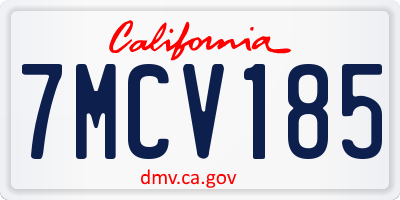 CA license plate 7MCV185
