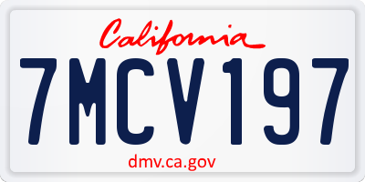 CA license plate 7MCV197