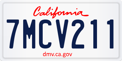 CA license plate 7MCV211