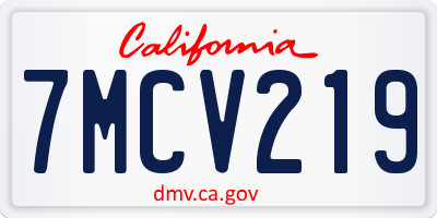 CA license plate 7MCV219