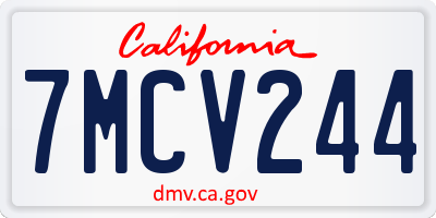 CA license plate 7MCV244