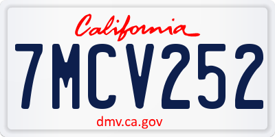 CA license plate 7MCV252
