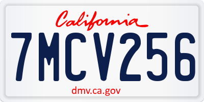 CA license plate 7MCV256
