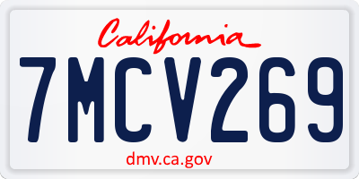 CA license plate 7MCV269