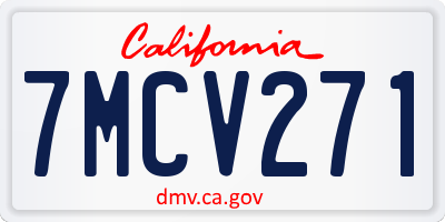 CA license plate 7MCV271