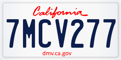 CA license plate 7MCV277