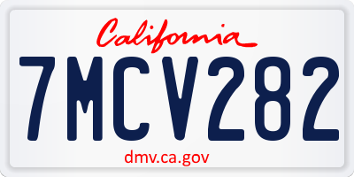 CA license plate 7MCV282