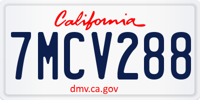 CA license plate 7MCV288