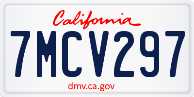CA license plate 7MCV297