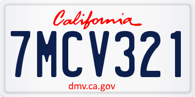 CA license plate 7MCV321