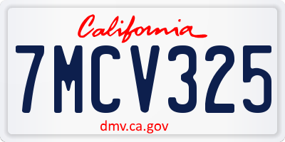 CA license plate 7MCV325