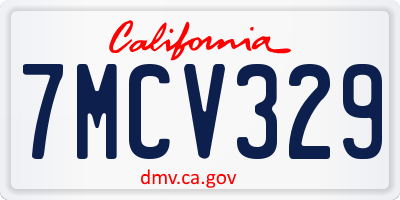 CA license plate 7MCV329