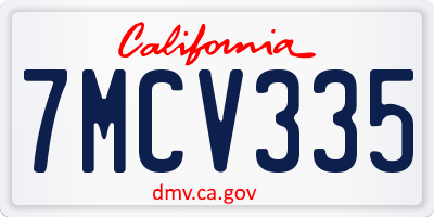 CA license plate 7MCV335
