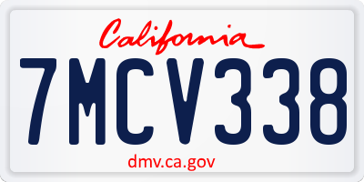 CA license plate 7MCV338