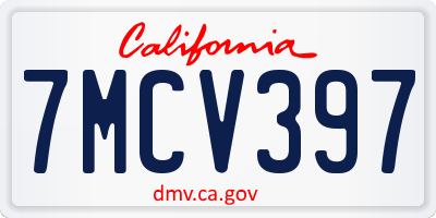 CA license plate 7MCV397