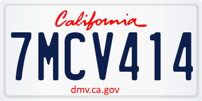 CA license plate 7MCV414