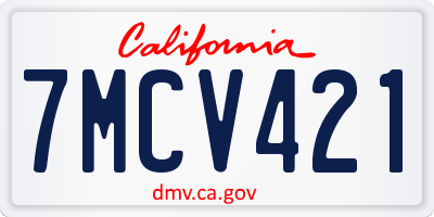 CA license plate 7MCV421