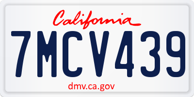 CA license plate 7MCV439