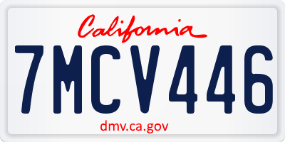 CA license plate 7MCV446