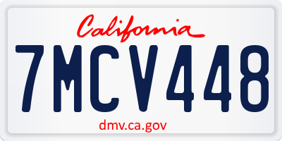 CA license plate 7MCV448