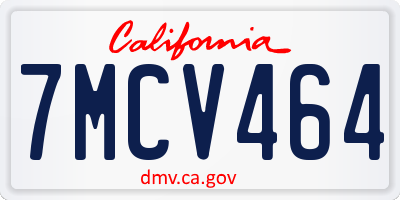 CA license plate 7MCV464