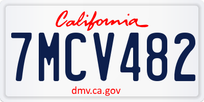 CA license plate 7MCV482