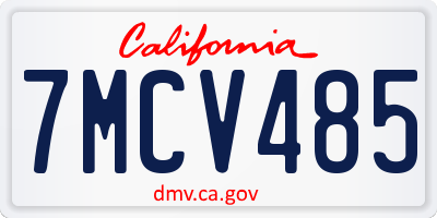 CA license plate 7MCV485