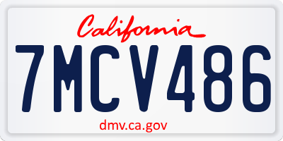 CA license plate 7MCV486