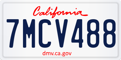 CA license plate 7MCV488