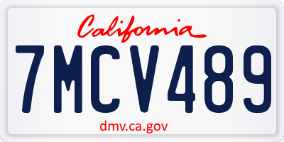 CA license plate 7MCV489