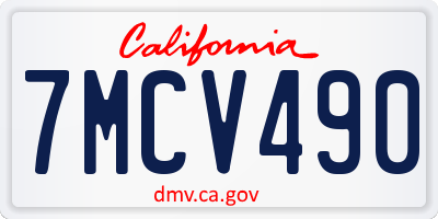 CA license plate 7MCV490