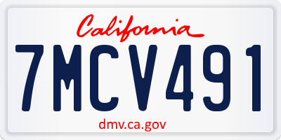 CA license plate 7MCV491