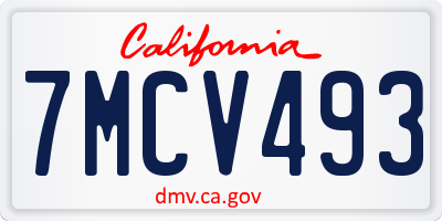 CA license plate 7MCV493