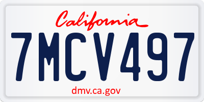 CA license plate 7MCV497