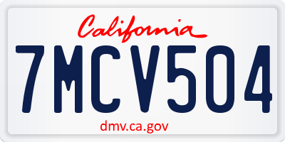 CA license plate 7MCV504