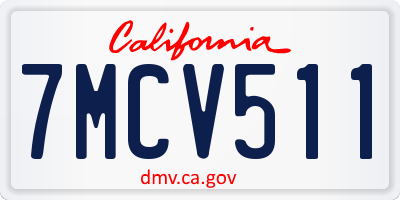CA license plate 7MCV511