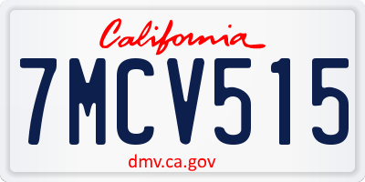 CA license plate 7MCV515