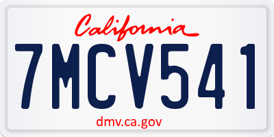 CA license plate 7MCV541